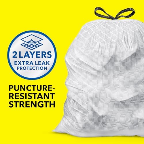 Glad Tall Kitchen Drawstring Trash Bags - Odorshield 13 Gallon White Trash Bag, Febreze Fresh Clean, 110 Count