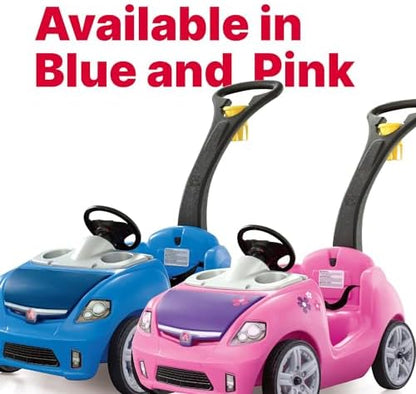 Step2 Whisper Ride II Ride On Push Toy Car, Pink – Ride On Car with Included Seat Belt, Easy Storage and Transport, Makes a Great Stroller Alternative