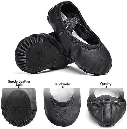 Stelle Ballet Shoes for Girls Toddler Ballet Slippers Soft Leather Boys Dance Shoes for Toddler/Little Kid/Big Kid