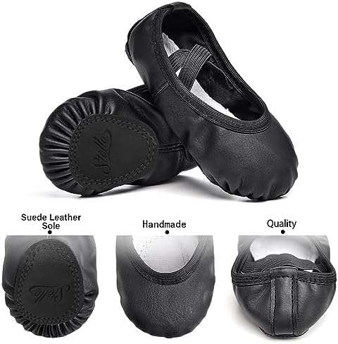 Stelle Ballet Shoes for Girls Toddler Ballet Slippers Soft Leather Boys Dance Shoes for Toddler/Little Kid/Big Kid
