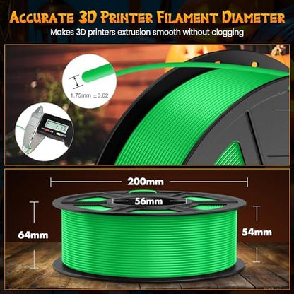SUNLU Fluorescent PLA 3D Printer Filament, PLA Filament 1.75mm, Brighter Color for Halloween Decoration, Neatly Wound Filament, Fit Most FDM 3D Printer, 1kg Spool, Fluorescent Orange