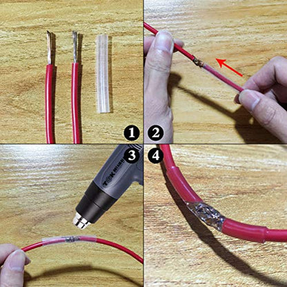 XHF 1/4" 3:1 Waterproof 55Ft Clear Heat Shrink Tubing Marine Grade Wire Cable Adhesive Lined Tube Insulation Seal Against Moisture Corrosion and Air Leakage