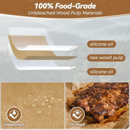 360 Count 12"x 16" Heavy Duty Parchment Paper Sheets for Baking, No-Stick & No-Leak Unbleached Baking Paper, Pre-cut Half Parchment Paper Sheets for Oven, Air Fryer, Microwave