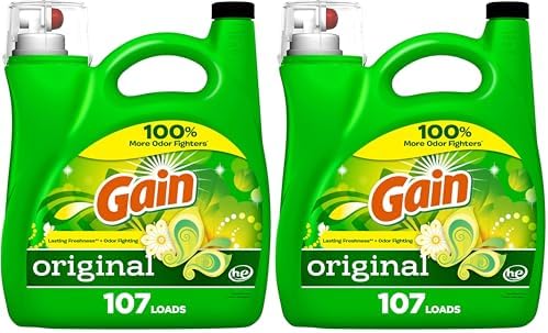 Gain + Aroma Boost Liquid Laundry Detergent Original Scent 107 Loads 154 oz HE Compatible (Pack of 2)