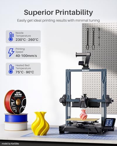 ELEGOO PETG PRO Filament 1.75mm Green 1KG, Strong Toughness 3D Printer Filament Dimensional Accuracy +/- 0.02 mm, 1kg Cardboard Spool(2.2lbs) Fits for Most FDM 3D Printers