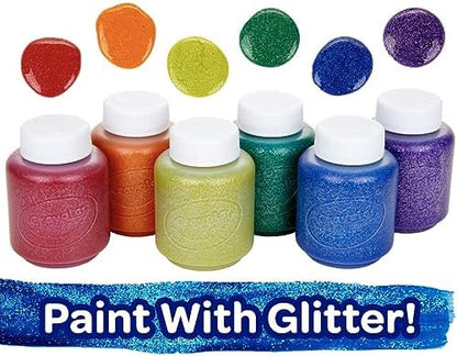 Crayola Washable Kids Paint Set (12ct), Classic and Glitter Paint for Kids, Essential Arts & Crafts Supplies, Toddler Painting Kit, Teacher Classroom Must Have [Amazon Exclusive]