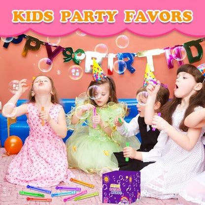 Bulk Neon Mini Bubbles Party Favors for Kids 100 Pack, Small Non Candy Treat Goodie Bag Stuffers Fillers Toys Gifts Bulk for Toddlers, Classroom Carnival Prizes Games for Summer Birthday Parade Throws