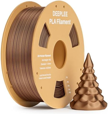 DEEPLEE PLA 1.75mm 3D Printer Filament, Dimensional Accuracy +/- 0.02mm, Neatly Wound, No Clogging, Vacuum Package, Fits for Most FDM 3D Printers, 1kg Bronze
