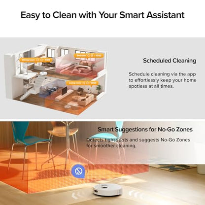 roborock Q7 M5+ Robot Vacuum and Mop, Upgraded from Q5 Max+, 7 Weeks Self-Emptying, 10000Pa Suction, Dual Anti-Tangle System, for Pet Hair & Carpet, PreciSense LiDAR Navigation, App Control, White