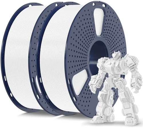 SUNLU 3D Printer Filament PLA Plus 1.75mm 2KG, SUNLU Neatly Wound PLA Filament 1.75mm PRO, PLA+ Filament for Most FDM 3D Printer, Dimensional Accuracy +/- 0.02 mm, 1 kg Spool, 2 Packs, White+White