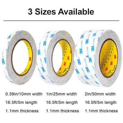 Double Sided Tape 2in x 16.5ft, Mounting Tape Heavy Duty, Removeable PE Foam Tape Strips, Strong Adhesive Tape Waterproof Free Damage for Paint Wall Picture Hanging Poster