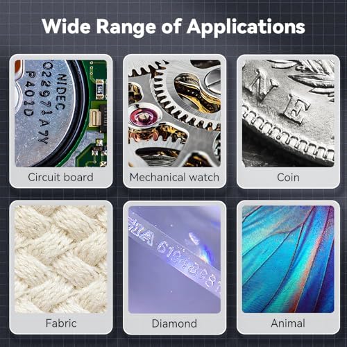 Microscope for Adult-2.0 Inch IPS Screen 100X Pocket Microscope, 3-Level Adjustable LED Lights Portable Handheld Mini Microscope,USB Connection to PC