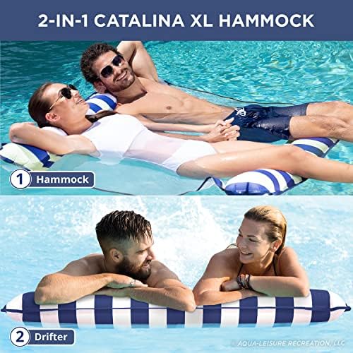 Aqua 4-in-1 Monterey Hammock Pool Float & Water Hammocks, 1-2-3-4 Multipacks – Multiple Colors/Styles – for Adults and Kids Floating