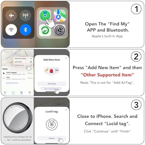 2025 New [Apple MFi Certified] (iOS Only) Air Tracker Tags-4 Pack, Bluetooth Tracker for Apple Find My, Replaceable Battery, Key Finder and Item Locator Smart Tag for Keys, Bags, Luggage, Pets, Wallet