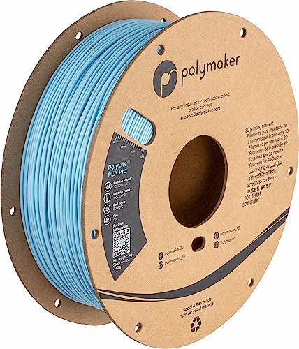 Polymaker PLA PRO Filament 1.75mm 1kg, Tough & High Rigidity Light Blue 3D Printing Filament, PolyLite PLA PRO 3D Printer Filament 1.75mm, Print with Most 3D Printers