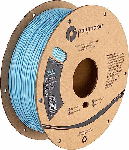 Polymaker PLA PRO Filament 1.75mm 1kg, Tough & High Rigidity Light Blue 3D Printing Filament, PolyLite PLA PRO 3D Printer Filament 1.75mm, Print with Most 3D Printers