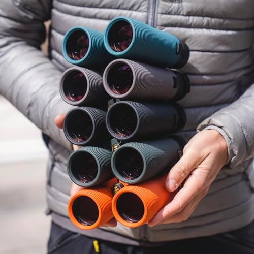 Nocs Provisions Pro Issue 10x42 Compact Fogproof Waterproof Binoculars for Adults & Kids, 10X Magnification, Wide View Multi-Coated Lenses for Bird Watching, Hunting & Stargazing - Carnelian Orange