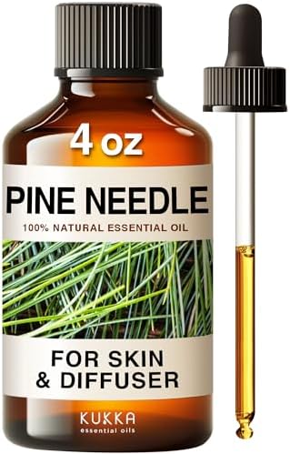 Kukka Pine Essential Oil for Diffuser - 4 Fl Oz - 100% Pure Natural Pine Oil, Woody Scent, for Candle & Soap Making Scent DIY