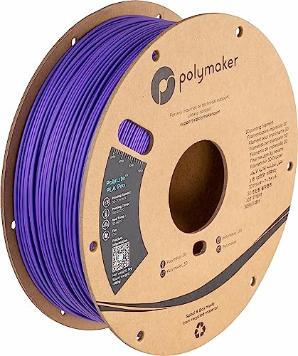 Polymaker PLA PRO Filament 1.75mm 1kg, Tough & High Rigidity Purple 3D Printing Filament, PolyLite PLA PRO 3D Printer Filament 1.75mm, Print with Most 3D Printers