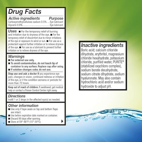 Refresh Optive Mega-3 Lubricant Eye Drops, Preservative-Free, 30-0.01 Fl Oz Single-Use Containers + Relieva Lubricant Eye Drops, 0.33 Fl Oz, Packaging May Vary