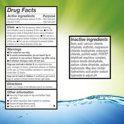 Refresh Optive Mega-3 Lubricant Eye Drops, Preservative-Free, 30-0.01 Fl Oz Single-Use Containers + Relieva Lubricant Eye Drops, 0.33 Fl Oz, Packaging May Vary