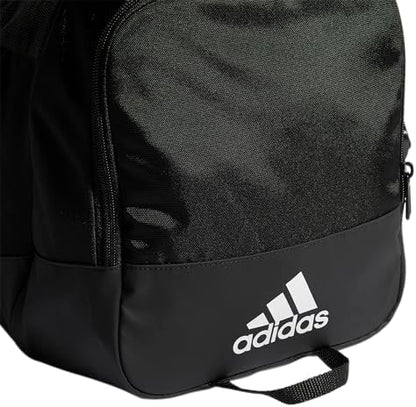 adidas Unisex Defender 4.0 Gym Duffel Bag for Men and Women, Black/White, Small (38L)