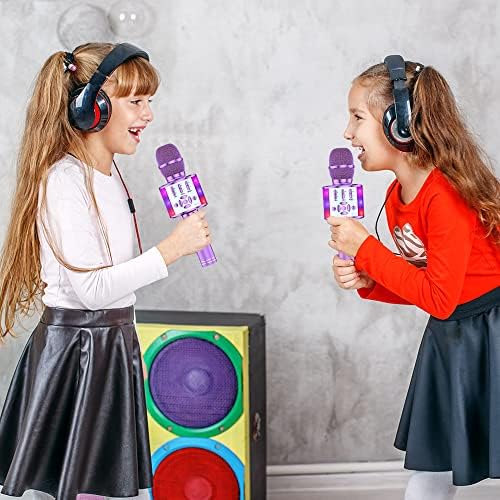 Amazmic Toys for Girls, Kids Karaoke Microphone Toddler Microphone for Kids with Lights, Birthday Gift for Girls, Boys Toy Age 3 4 5 6 7 8+(Light Purple)