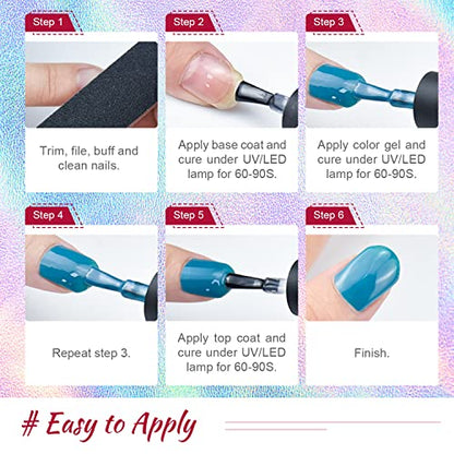 JODSONE 60 PCS Gel Nail Polish Starter Kit With U V Light 55 Kinds Of Color Glitter Gel Polish No Wipe Base And Glossy Matte Top Coat Easy To Apply