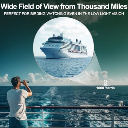 15x56 Binoculars for Adults High Powered - Aurosports HD Large View Binoculars with Clear Low Light Vision - Lightweight Easy Focus Bird Watching Hunting Hiking Cruise Travel - Green