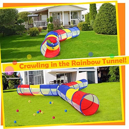 Kids Play Tunnel Tent for Toddlers, Colorful Pop Up Crawl Tunnel Toy for Baby or Pet with Breathable Mesh, Collapsible Gift for Boy and Girl Play Tunnel Indoor and Outdoor Game
