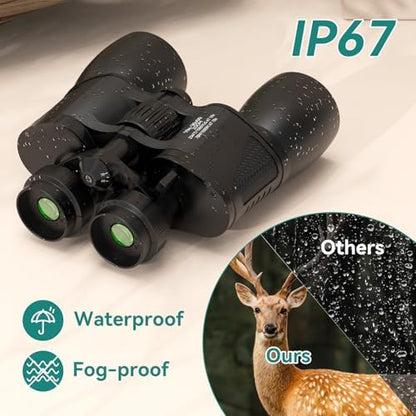 MLight 10-30X50 Zoom Binoculars for Adults, High Powered Military Binoculars for Bird Watching, Hunting, Outdoor, Hiking, Concerts Large View/Waterproof/BAK7 Prism/FMC Lens/Low Light Night Vision