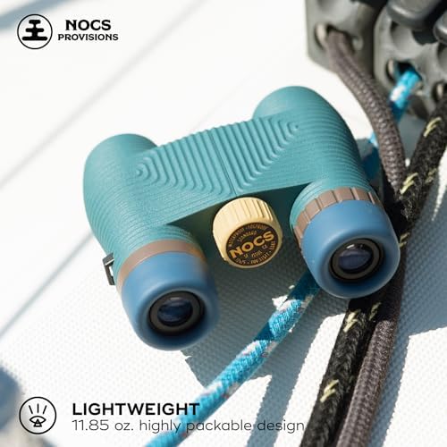 Nocs Provisions Standard Issue 10x25 Waterproof Binoculars, 10X Magnification, Bak4 Prism, Wide View Multi-Coated Lenses for Bird Watching, Hiking & Backpacking - Pacific Blue II