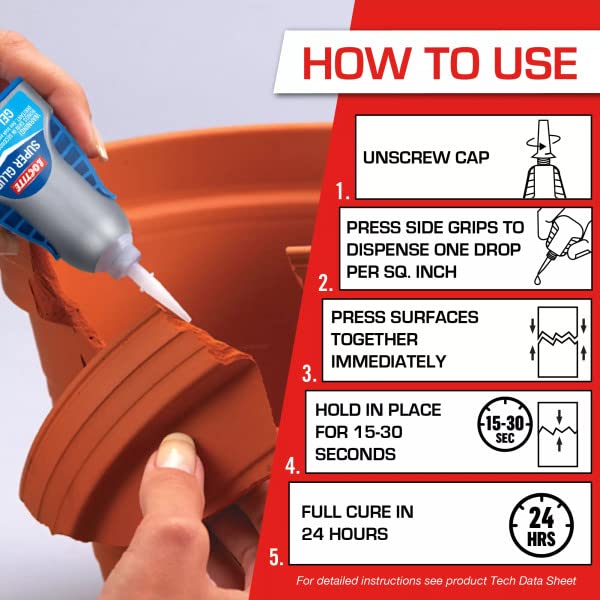 Loctite Super Glue Gel Control, Clear, 0.14 fl oz Bottle, 6 Pack - Superglue for Plastic, Wood, Metal, Crafts & Repair, Cyanoacrylate Adhesive Instant Glue, Quick Dry