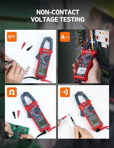 AstroAI Digital Clamp Meter Multimeter 2000 Counts Amp Voltage Tester Auto-ranging with AC/DC Voltage, AC Current, Resistance, Capacitance, Continuity, Live Wire Test, NCV, Blue
