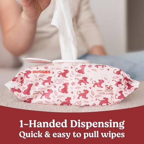 Huggies Nourish Scented Baby Wipes, 10 Push Button Packs (560 Wipes Total)