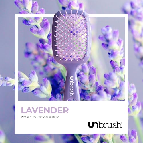 FHI Heat UNbrush Detangling Brush for Pain-Free Brushing on All Wet or Dry Hair Types — Durable DuoFlex Anti-Static Bristles, Lightweight Handle, Vented Hair Brush