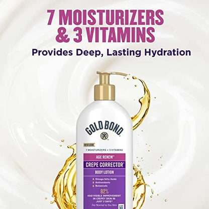Gold Bond Age Renew Crepe Corrector Body & Face Lotion, Replenishing & Smoothing Formula, 14 oz., Packaging may vary