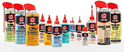 3-IN-ONE Professional Garage Door Lubricant with Smart Straw Sprays 2 Ways, 11 OZ Twin Pack, 100584, Clear