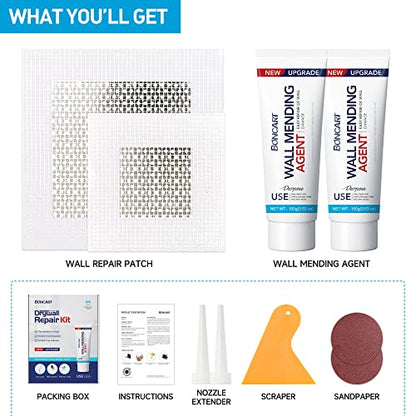 Spackle Wall Repair Kit, Drywall Repair Patch Kit,Wall Mending Agent Putty,Wall Repair Paste Plaster for Wall Crack/Nail Hole,Wall Repair Patch Kit with Scraper/Sandpaper