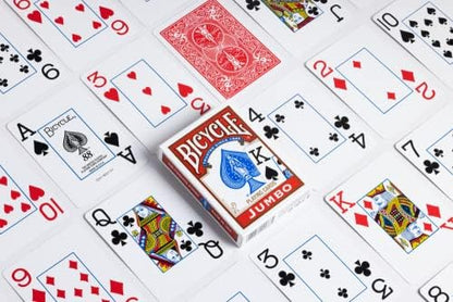 Bicycle Playing Cards, Jumbo Index, 12 Pack,Red & Blue