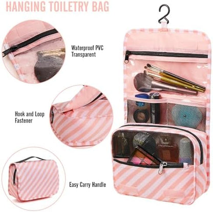 Veken 8 Set Packing Cubes for Travel Essentials, Suitcase Organizer Bags in 4 Sizes, Carry-On Luggage Accessories with Large Laundry & Hanging Toiletry Bag, Must-Have for Airplane, Road Trip & Camping