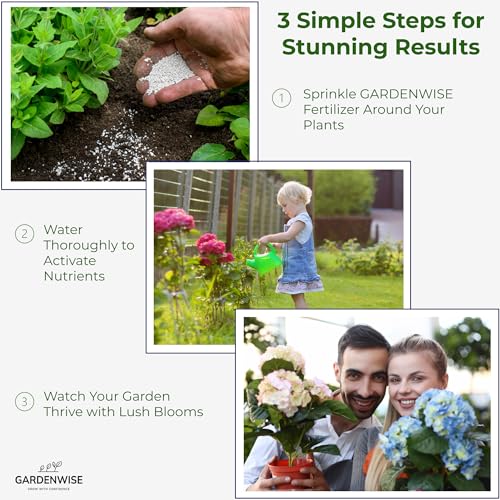 Slow Release Hydrangea Fertilizer with Iron & Sulfur – Indoor & Outdoor Soil Acidifier for Miracle Growth (1 qt)