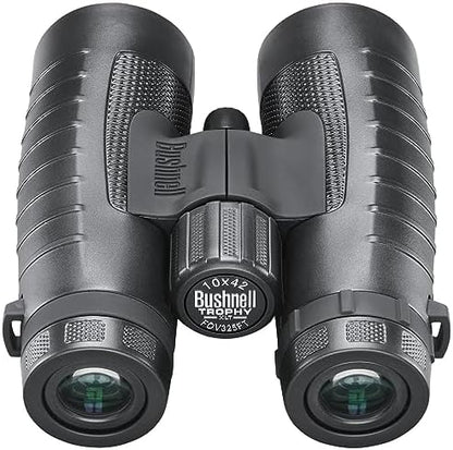 Bushnell 10x42mm Trophy XLT: Versatile Waterproof Binoculars for Adults, Cruise Ship, Tactical, and Bird Watching Essentials with 6.2 Angle of View, Black