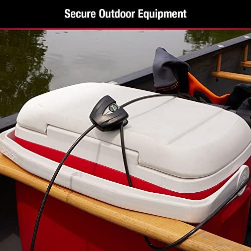 Master Lock Black Python Steel Cable Lock with Keys, Heavy Duty Anti-Theft Trail Camera and Kayak Locking Cable, 2 Pack, 8417T