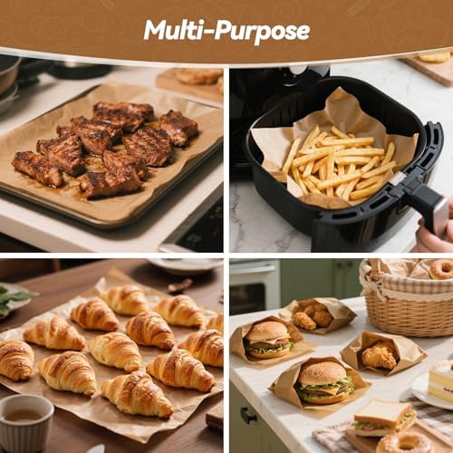 360 Count 12"x 16" Heavy Duty Parchment Paper Sheets for Baking, No-Stick & No-Leak Unbleached Baking Paper, Pre-cut Half Parchment Paper Sheets for Oven, Air Fryer, Microwave