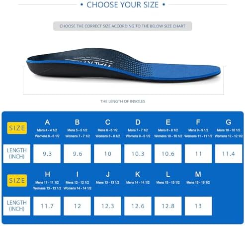 Inserts Relieve Plantar Fasciitis - Flat Feet Insoles Arch Supports, Orthotic Insoles for Foot Pain Arch Pain Reduce Muscle Fatigue Absorb Shock (Mens 6-6 1/2 | Womens 8-8 1/2)