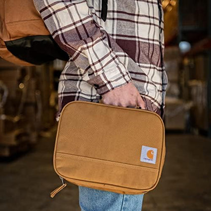 Carhartt Insulated Lunch Cooler For Men and Women, Fully Insulated Lunch Pale for Work, Outdoor, and Everyday Use, 4 Can (Carhartt Brown)