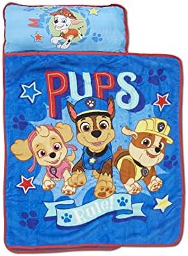 Paw Patrol We're a Team Toddler Nap-Mat Set– Quilted Nap Mat with Built-in Pillow and Plush Blanket – Portable Nap Mat for Daycare, Preschool, Sleepovers & Travel – for Boys or Girls