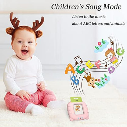 Spanish & English Talking Flash Cards for Toddlers 1 2 3 4 5 6, Audible Toys for Kids to Learn Spanish - 258 Cards and 516 Words(Pink)