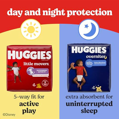 Huggies Size 4 Diapers, Little Movers Baby Diapers, Size 4 (22-37 lbs), 150 Count (6 Packs of 25), Packaging May Vary